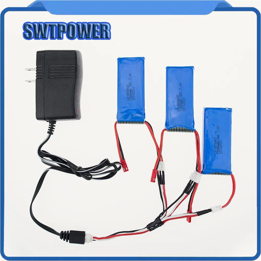 3 шт. Lipo Батарея 7 4 V 1200 мА/ч 30C нам Зарядное устройство для YiZhan Tarantula X6 MJX X101 X102h JJRC H16