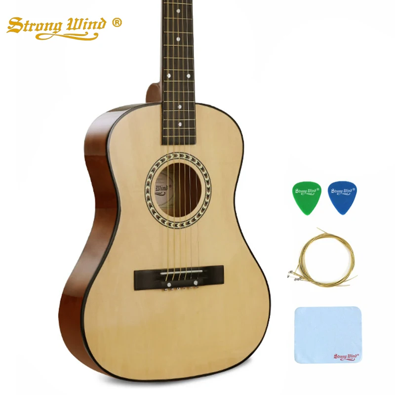 

Strong Wind 34 Inch Acoustic Guitar Folk Guitar For Beginner Student Unisex Gitar 6 Steel Strings High Quality Full Accessories