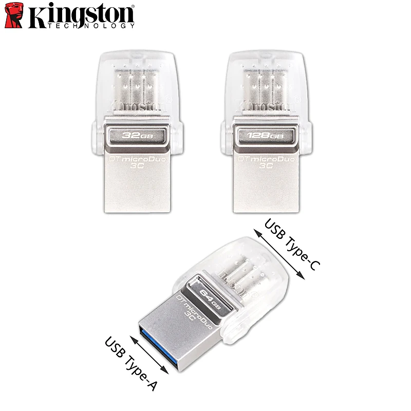 Kingston MINI USB Flash Drive 128 Гб 64 ГБ 32 ГБ USB 3,1 тип-c Pem Drive для смартфонов и планшетов Cle USB Memory Stick 2в1 USB