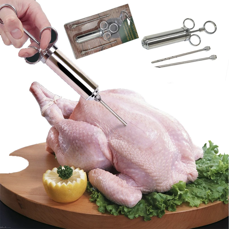 Lc Free Shipping 2 Ounce Stainless Steel Turkey Meat Injector Kitchen