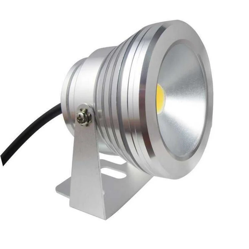 LED 수중 조명 10W 12V DC 투광등 블랙/실버 쉘 1000LM 방수 IP67 분수 풀 램프