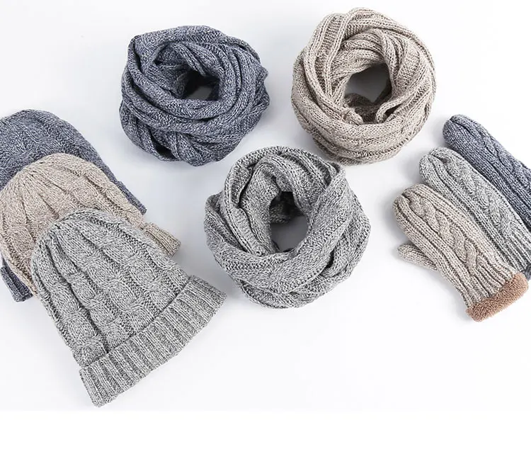 kit hat and scarf for women men set hat scarf winter hat set with scarf for women knitted hat lic Scarf, Hat & Glove Sets solid  (6)