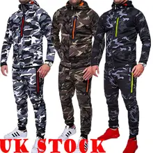 Камуфляжный комплект одежды на молнии, мужской спортивный костюм с капюшоном, верхняя спортивная одежда, костюм с капюшоном, пальто, брюки, набор длинных брюк размера плюс M-3XL