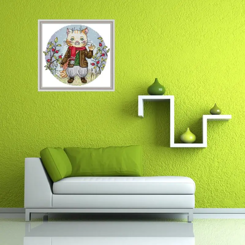 Mr. Cat DIY рукоделие ручной работы Счетный 14CT Печатный Вышивка крестом комплект с вышивкой украшение дома
