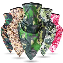 100 шт льда шелковый треугольный шарф ветрозащитный для езды камуфляжная маска платок на голову солнцезащитный шейный платок