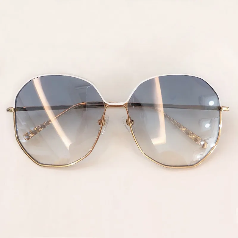 No6 Sunglasses Модные негабаритные Круглые Солнцезащитные очки женские роскошные брендовые дизайнерские винтажные Овальные Солнцезащитные очки Новая Металлическая оправа солнцезащитные очки UV400 - Цвет линз: No6 Sunglasses