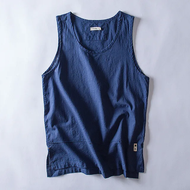 mens linen tank top