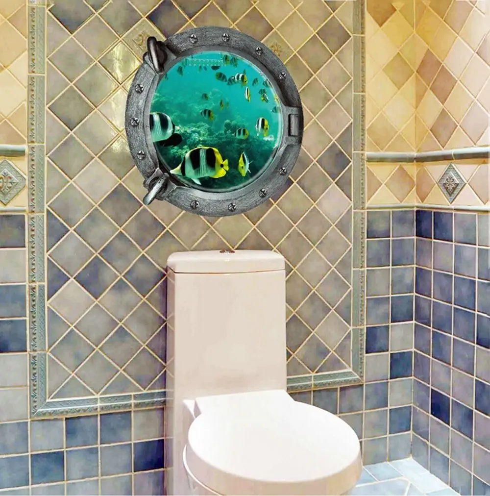 3d Ocean View Fish window Wall Sticker 3d Ocean View Fish window Wall Sticker