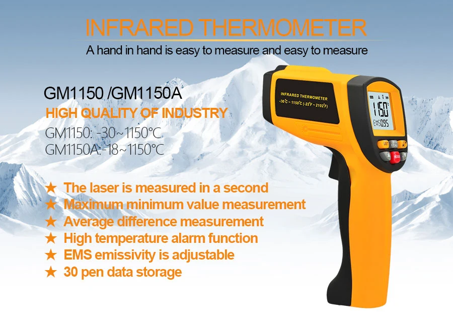 RZ IR Infrared Thermometer Thermal Imager Handheld Digital Electronic Outdoor Non-Contact Laser Pyrometer Point Gun Thermometer