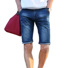 Brand Mens Lightweight Stretch Denim Jean Shorts Blue Short Plus Size Jeans for Men Summer Mens Short Pants Trouser