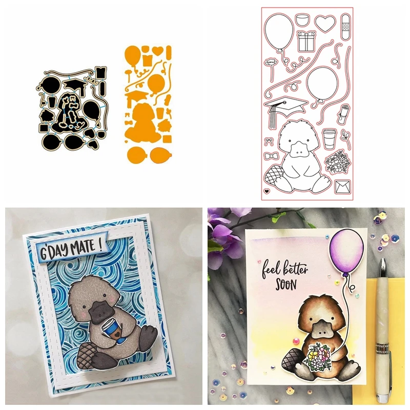 

Duck Graduation Metal Cutting Dies OR Clear Stamp DIY Stencil For Scrapbooking Album Photo Paper Cards Crafts New Handmade