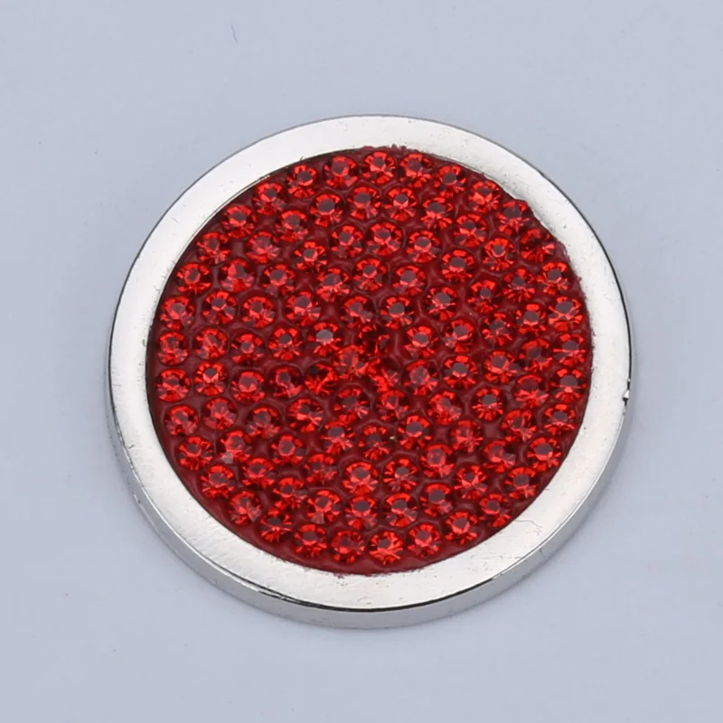 Многоцветный Кристалл мой 23 мм Монеты диск Подвески Fit Сменные ожерелье 25 мм монета держатель frame серебряные женские фестиваль подарок - Окраска металла: red  silver