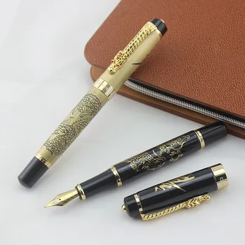 

Luxury Jinhao Metal Dragon Fountain Pen Vintage 0.5MM Nib Ink Pens for Writing Business Gift Office Supplies with Gift Box