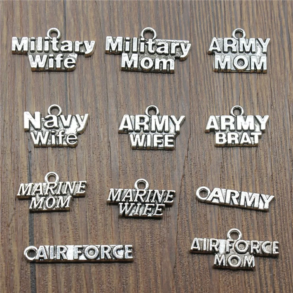 Army Charms Antique Silver Color Army Charms Pendant Jewelry Diy Army