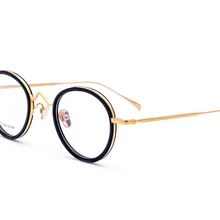 Не аллергические настоящие чистые титановые очки, оправа для мужчин и женщин, круглые винтажные очки по рецепту, оптические очки, итальянский дизайн