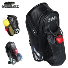 Rainproof Bicycle Saddle Bag Cycling Road MTB Bike Water Bottle Pocket Back Seat Tail Pouch Maintenance Tool Bags with Taillight
