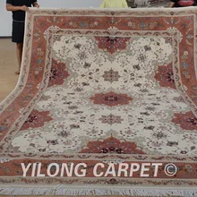 Yilong 9'x12 oriental шерстяной ковер из шелка на продажу изысканный смесь шерсти и шелка ковер(1384