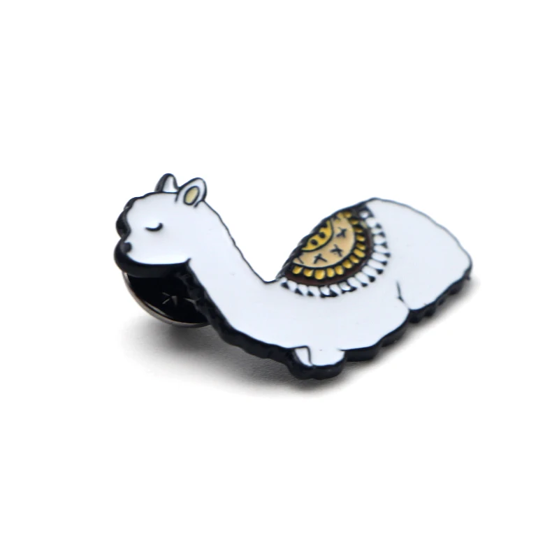 P2260 Dongmanli милый ребенок лама металлические эмалированные булавки животное Альпака значок броши на одежду ювелирные изделия аксессуары
