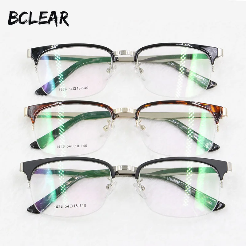 

BCLEAR New arrival half rim optical frame most popular metal alloy eyeglasses for men and women myopia presbyopia eyewear 1626