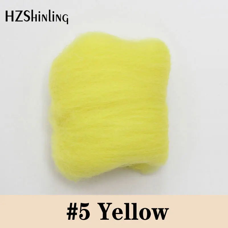 

5 g Super Fast felting Short Fiber Wool Perfect in Needle Felt and Wet Felt Yellow Color