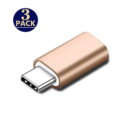 Комплект из 3 предметов, для 8-контактный освещения USB C Тип-C Зарядное устройство Кабельный адаптер для подключения зарядного устройства для samsung S9 huawei P20 Pro Коврики 20 10 Lite - Цвет: Золотой