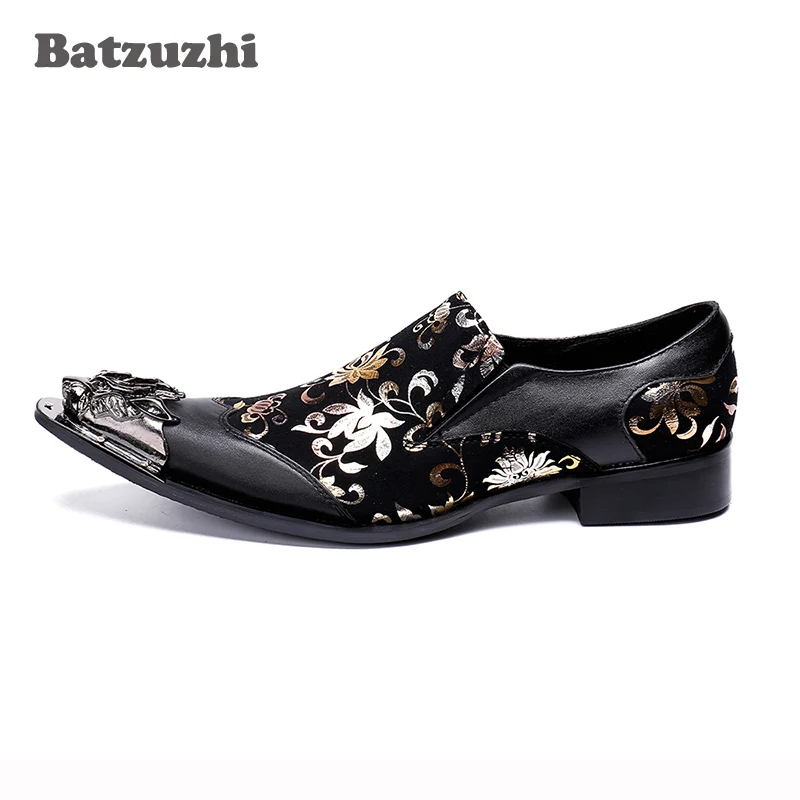 Zapatos Schwarz Batzuzhi Leder Mode Italienische Party Drachen Schwarzes Hombre Spitze Modell Metall Prom Wies Männer Schuhe Business De wpHrXpxq6n