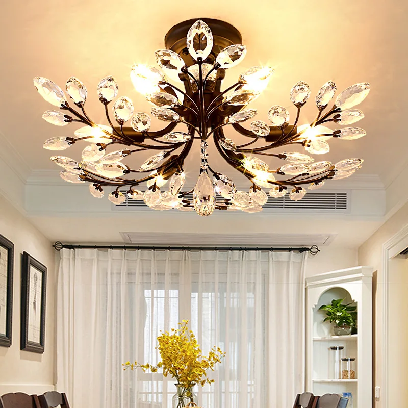 

European / American style led Ceiling lights crystal living room creative restaurant coffee shop ceiling lamps Lighting fixture