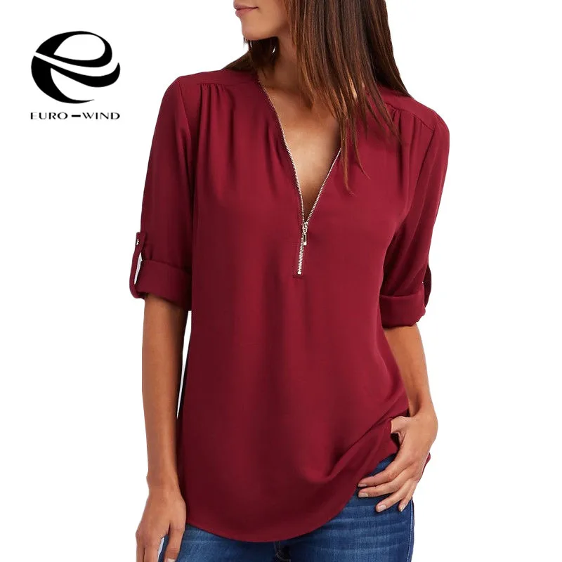 28 ألوان زائد حجم 5XL أزياء النساء قمم و بلوزة الإناث بلوزة شيفون طويلة الأكمام شيك أنيقة سيدة فضفاض الصلبة قمم قميص