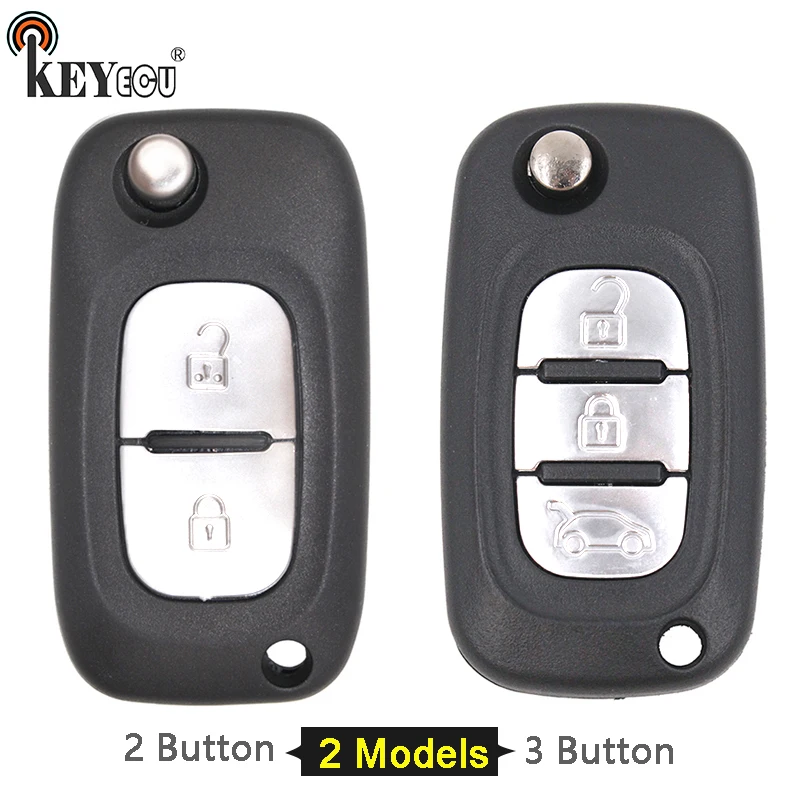 KEYECU 1x 2x for Renault Fluence Clio Megane Kangoo Modus Flip Folding 2 3 Button Car