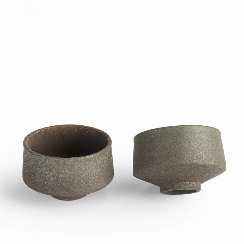 

1pcs Rough Pottery Kung Fu Vintage Cup Japanese Ceramic Porcelain Cup Handmade Kiln Change Master Cup Single Cup