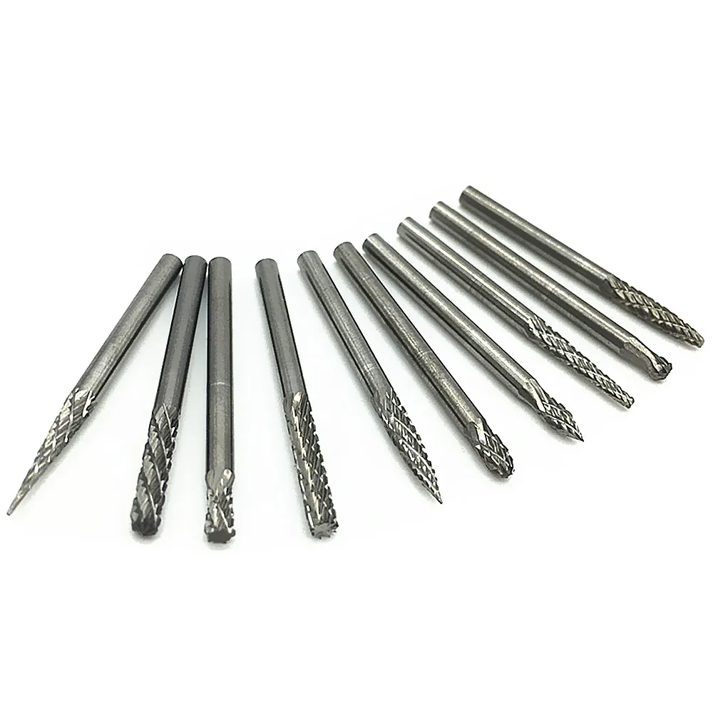 10pcs Tungsten Carbide Cutter Rotary Burr Set Cnc Engraving Bit Shank