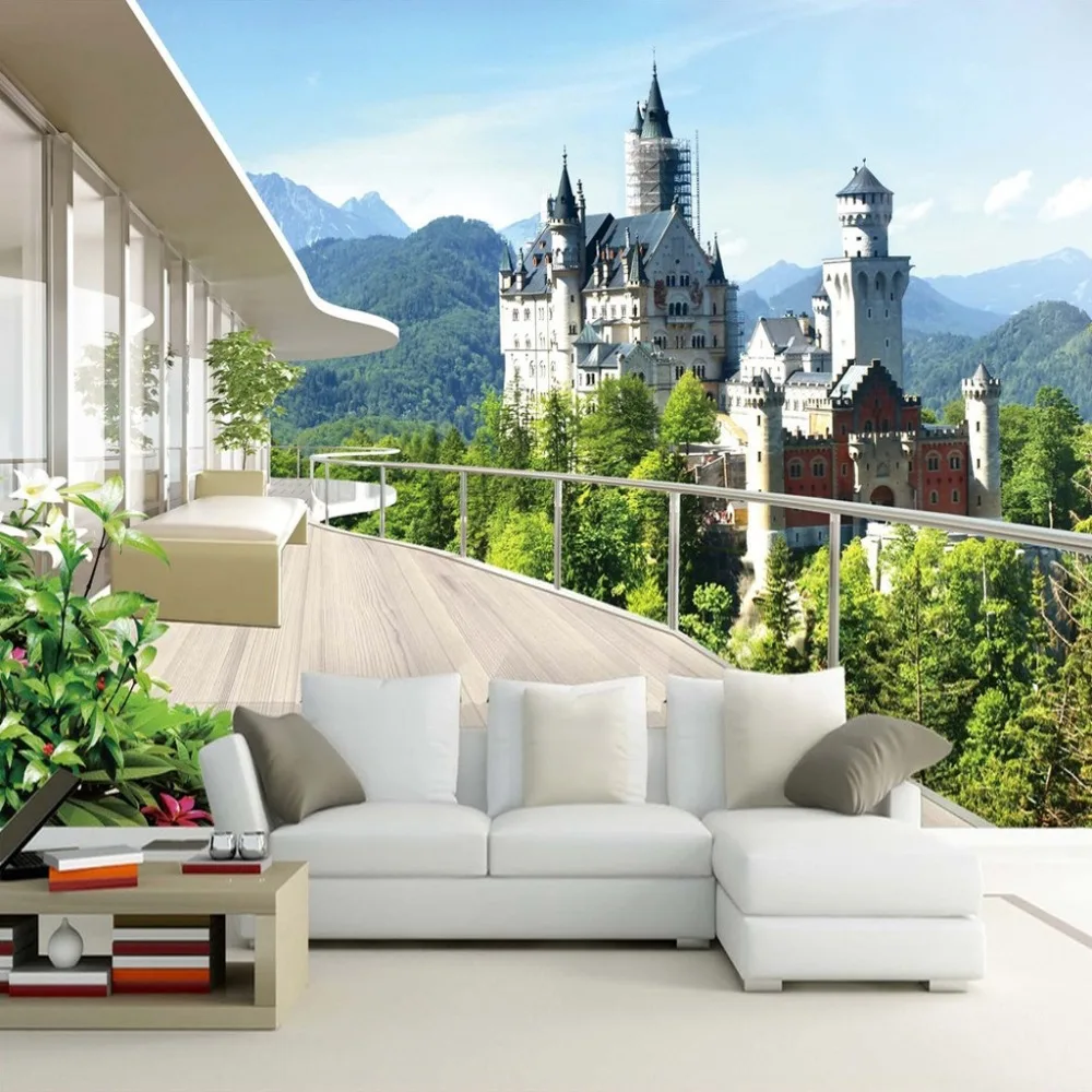 Custom Photo Wallpaper 3D Stereo Space Mural Living Room Sofa Bedroom Background Castle Landscape 3D Mural Wallpaper For Walls Custom Photo Wallpaper 3D Stereo Space Mural Living Room Sofa Bedroom Background Castle Landscape 3D Mural Wallpaper For Walls