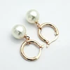 DAN'S ELEMENT Real  Big Brand  Brinco Simulated Pearl Rose Gold Color hoop earrings For women New Sale Hot #RG82561Gold ► Photo 2/4