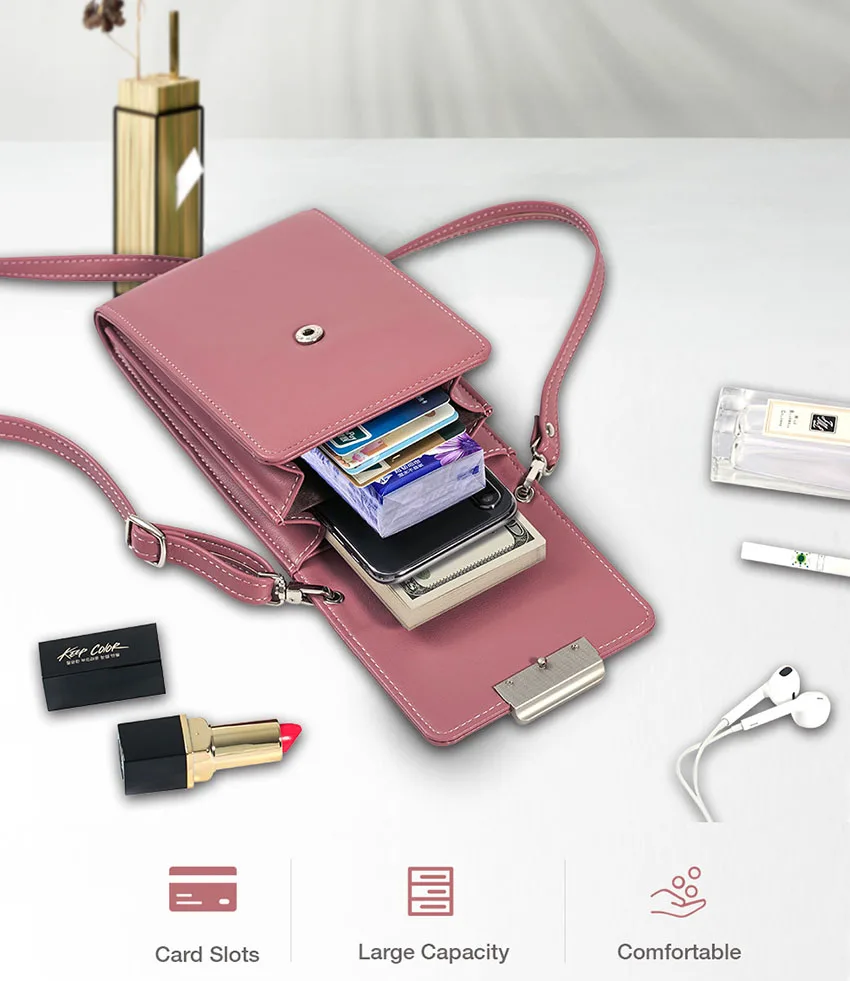 Mini Women Shoulder Bag Wallet Card Slot Phone Bag Fashion Leather Messenger Bags Lady Girls Small Cross Body Bag Handbag Pouch (7)