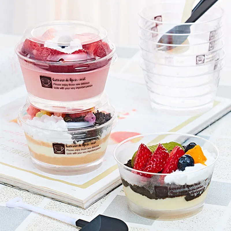 50pcs Round Creative Cute Diposable Pudding Cup Party Birthday Wedding Dessert Cake Ice Cream Decor Plastic Cups With Lid Kupiti Za Cinoyu 46 49 V Aliexpress Com Imall Com