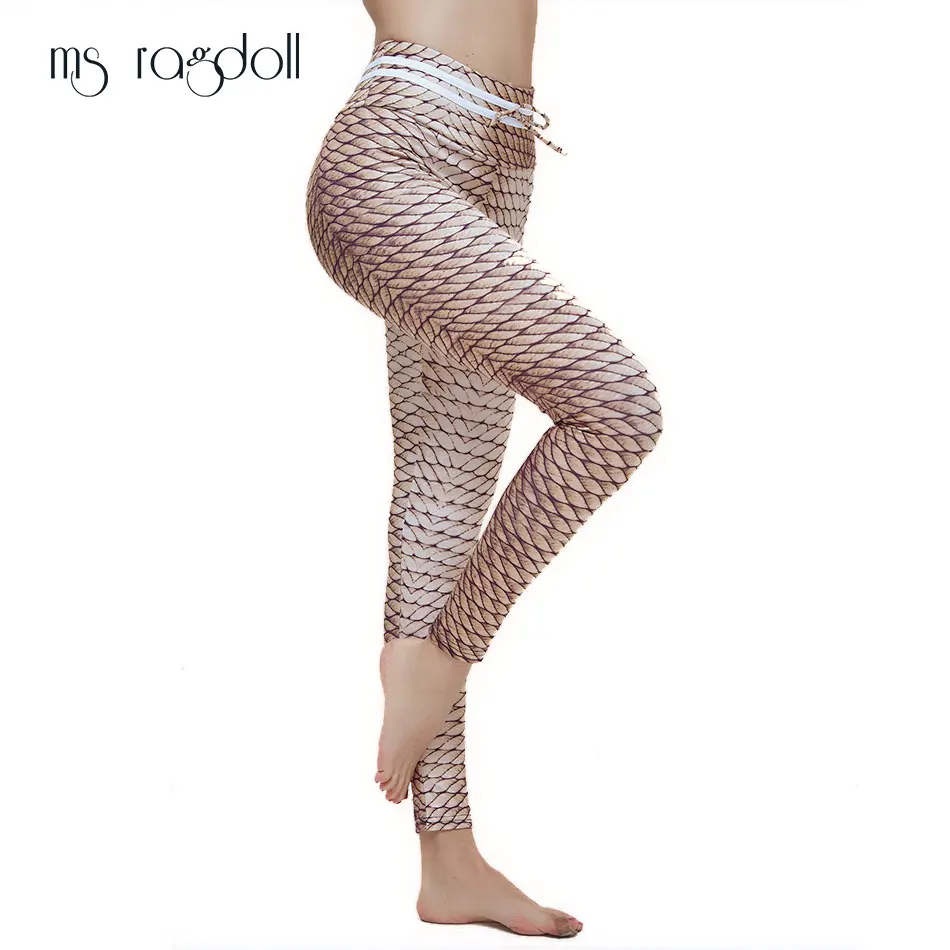 2019 Women Rope Leggings Golden High Waist Elastic Pants Playing