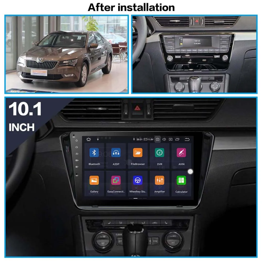 Sale KOOCAVS 10.2" IPS Android 9.0 Car GPS Radio Player for Skoda Superb 2015 2016 2017  with 4GB+64G Multimedia 4