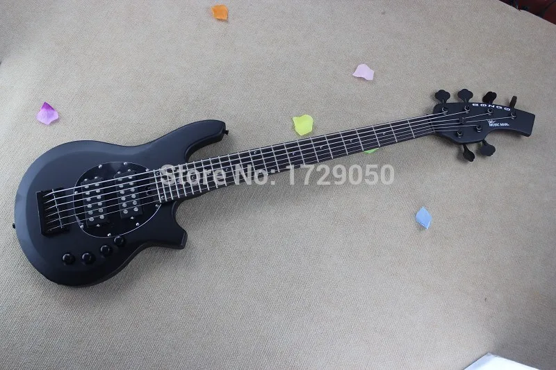 Free Shipping New Arrival Top Qulity Music Man Bongo Metal black 6 Strings Active Pickups Bass Guitar Musicman 2015 | Спорт и