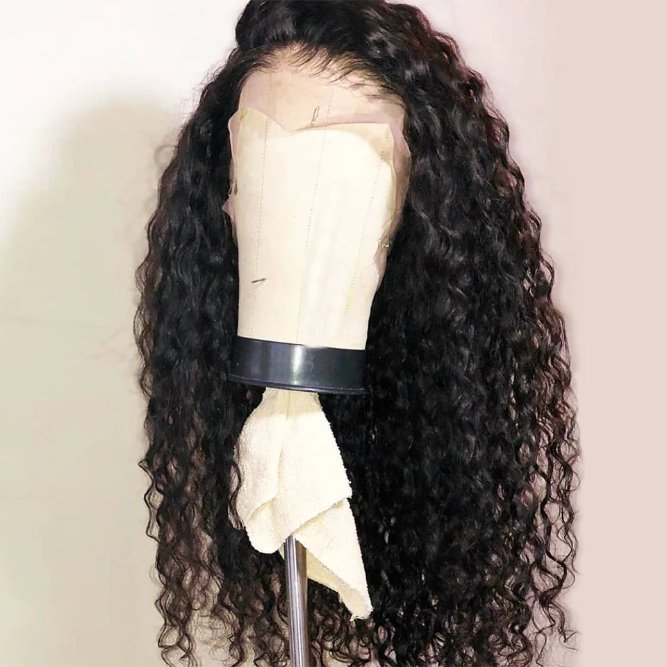 13*4 предварительно сорванный кудрявый парик бразильский кружевной передний парик человеческих волос для черных женщин Remy парик из натуральных волос с детскими волосами отбеленные узлы
