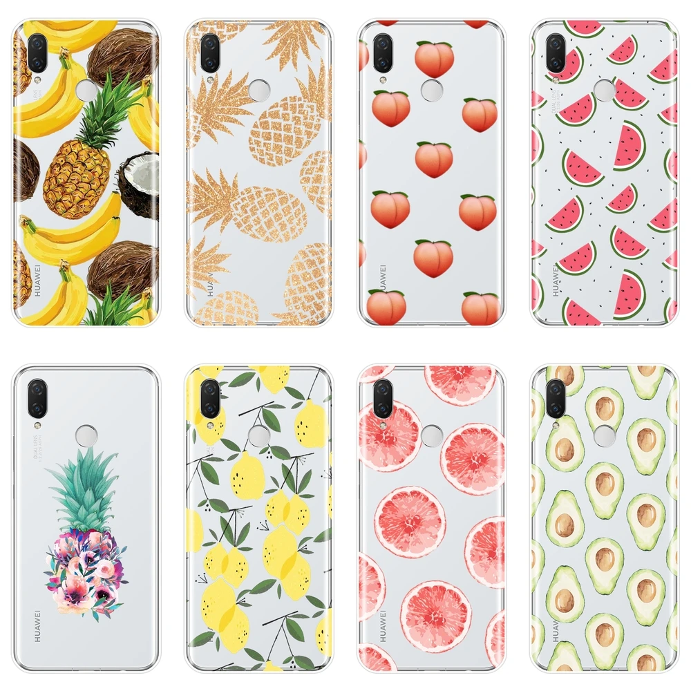 

Peach Pineapple Phone Case For Huawei Nova Smart Lite 2017 Silicone Soft Back Cover For Huawei Nova 2i 3 3I 3E 2 Lite Plus Case
