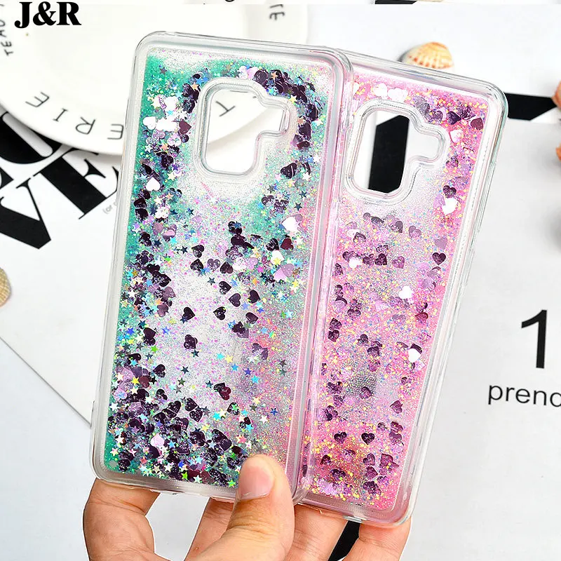 A8 2018 Case Cover For Samsung Galaxy A8 2018 A530 SM-A530F (2018) Silicone Cases Dynamic Liquid Glitter Sand Quicksand Shell