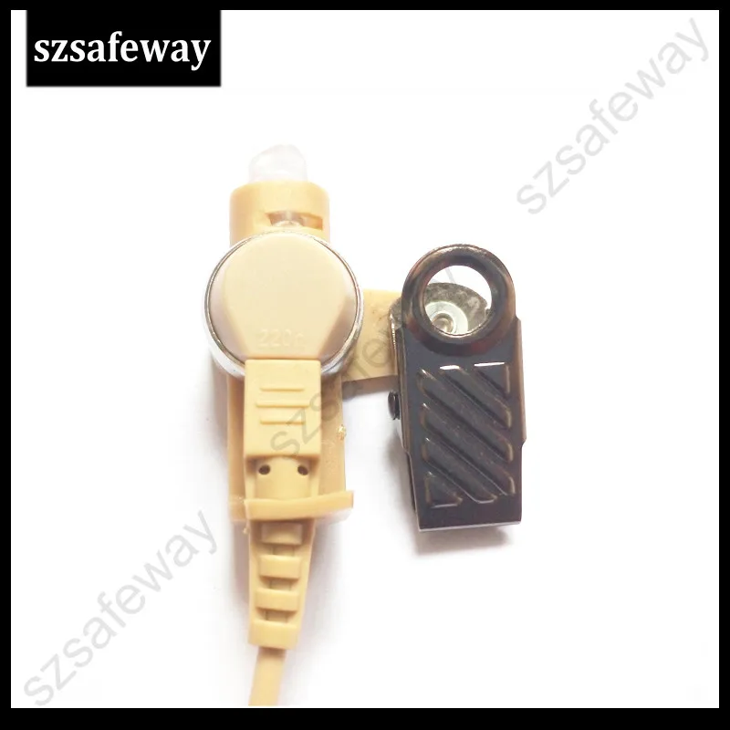 Beige walkie talkie headset acoustic tube earpiece mic for Motorola two way radio XIR P8268 P8260 3