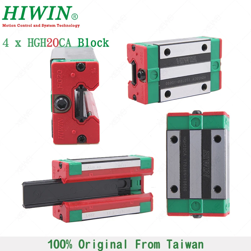 

Free Shipping 4PCS/Lot HIWIN HGH20CA linear guide rail block carriages for HGH20 HGH Linear Guide Rail CNC kits