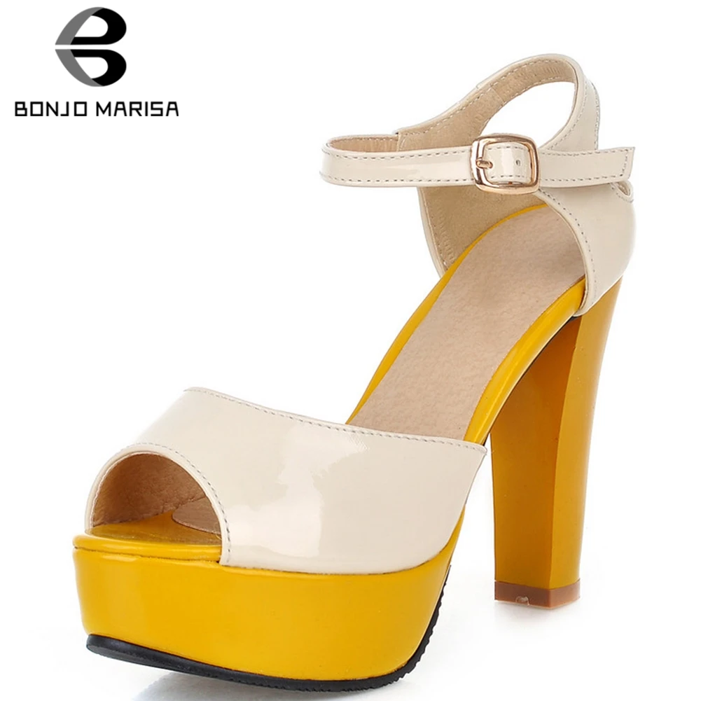 

BONJOMARISA New Fashion Metalic Party Sandals Women 2019 Summer mixed-color Super High Heels Women Date Shoes Woman 34-43