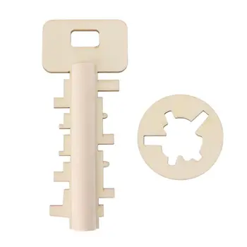 

Bamboo Unlock Puzzle Wood Key Children Adult Intellectual Educational Toy Jigsaw Ring Stress Reliever