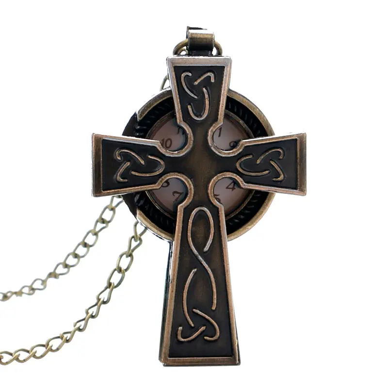 Медные бронзовые винтажные маленькие карманные часы Cross CRUX женское ожерелье с