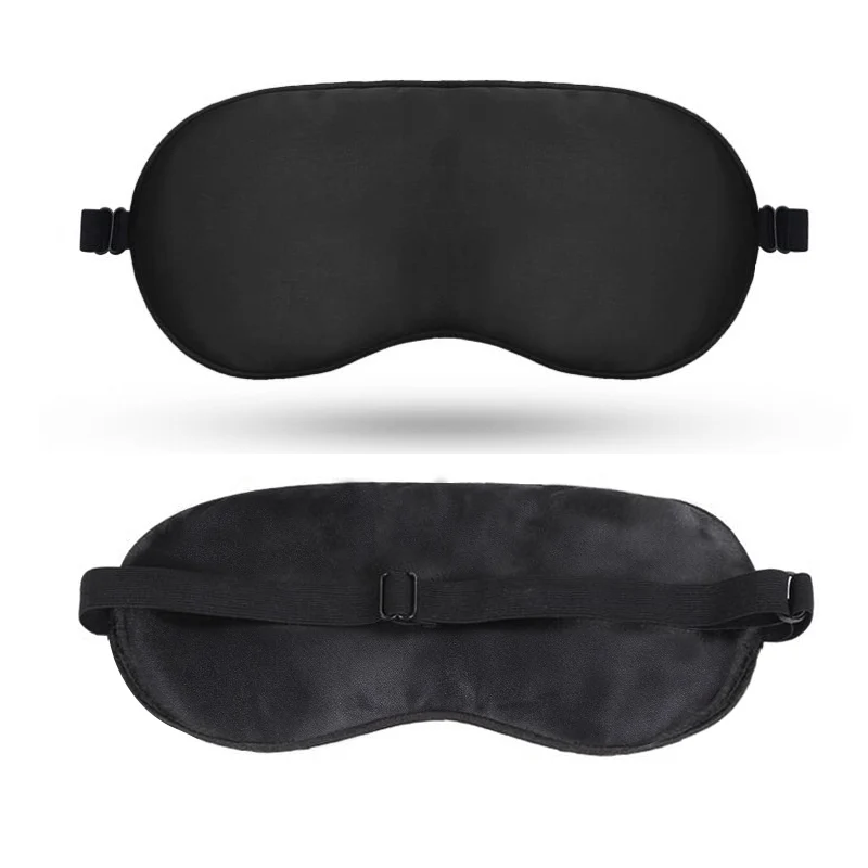 

Soft Smooth Sleep Mask Breathable Blindfold eye cover Eyeshade Blindfold For Travel Rest Sleeping Night Length Adjustable black