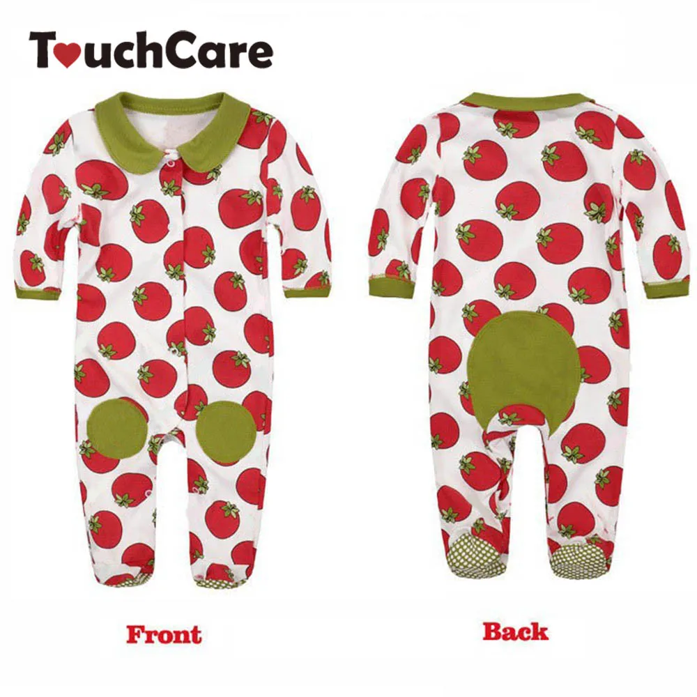Moms Care Vegetable Fruit Print Baby Rompers Cute Summer Spring Autumn