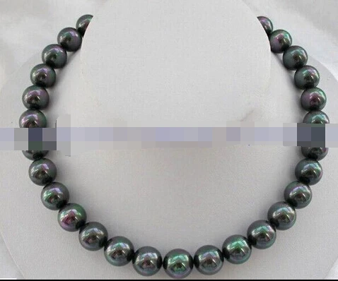 

100% natural AAA+ 8mm Black south sea shell pearl fashion necklace 18'' AAA style Fine Noble real Natural free shipping