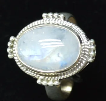

Genuine Rainbow Moonstone Ring 925 Sterling Silver, Size: 6.5 , AR3108